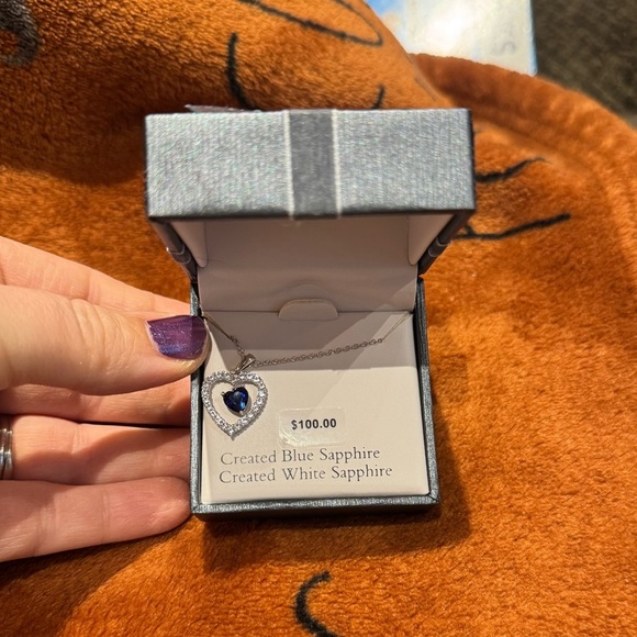 Gemstone Brilliance Lab-Created Gemstone Double Heart Pendant Necklace - Picture 3 of 4